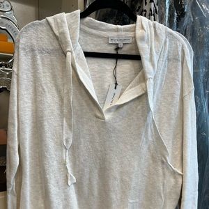 White and Warren white cotton hoodie